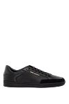 Saint Laurent Men's leather snickers made of perforated leather black - perforated leather, logo. 100% genuine leather. Closure: laces. Country of manufacture: Italy. Care: specialized cleaning - photo 1