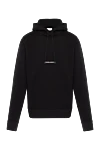 Saint Laurent Men's black hoodie with cotton hood - 95% cotton, 5% elastane. Closure: drawstring. large front pocket. Country of manufacture: Italy. Care: specialized cleaning - photo 1