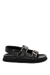 Jimmy Choo Women's black sandals made of genuine leather - brand logo. 100% genuine leather. buckle. Country of manufacture: Italy. Care: specialized cleaning - photo 1