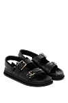 Jimmy Choo Women's black sandals made of genuine leather - brand logo. 100% genuine leather. buckle. Country of manufacture: Italy. Care: specialized cleaning - photo 3