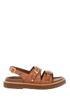 Celine Brown women's sandals made of genuine leather with a logo. - brand logo. 100% genuine leather. buckle. Country of manufacture: Italy. Care: specialized cleaning - photo 1