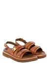 Celine Brown women's sandals made of genuine leather with a logo. - brand logo. 100% genuine leather. buckle. Country of manufacture: Italy. Care: specialized cleaning - photo 3