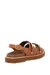 Brown women's sandals made of genuine leather with a logo. Celine - brand logo. 100% genuine leather. buckle. Country of manufacture: Italy. Care: specialized cleaning - photo 4