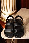 Women's black sandals made of genuine leather Gucci - brand logo. 100% genuine leather. Country of manufacture: Italy. Care: specialized cleaning - photo 6