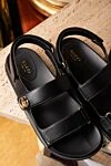 Gucci Women's black sandals made of genuine leather - brand logo. 100% genuine leather. Country of manufacture: Italy. Care: specialized cleaning - photo 7