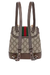 Маленький жіночий рюкзак Ophidia Gucci - фурнітура золотистого кольору, логотип Double G, червоно-зелена смуга.. тканина на основі бавовни та льону. Ремінь: регульовані плечові ремені. Розмір: Ш 20,5 х 20 х Г 12 см. кишеня на блискавці спереду, внутрішня кишеня на блискавці. блискавка. Країна виробник: Італія. Догляд: спеціалізоване чищення - фото 4