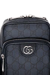 Gucci Сумка через плечо из текстиля GG мужская синяя - логотип GG. 60% полиуретан, 20% полиэстер, 20% хлопок. Ремень: съемный регулируемый плечевой ремень высотой 55 см. 1 передний карман.  застежка-молния. Страна производитель: Италия. Уход: специализированная чистка - фото 5