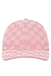 Gucci Women's pink cotton cap - brand logo pattern. 70% cotton, 30% polyester. Country of manufacture: Italy. Care: specialized cleaning - photo 1