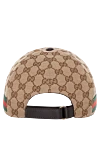 Men's cap beige Gucci - brand logo pattern. 68% polyester, 16% cotton, 16% polyamide. Country of manufacture: Italy. Care: specialized cleaning - photo 4