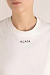 Alaia White flowing cotton bodysuit - Brand logo decor. 100% cotton. Country of manufacture: Italy. Care: specialized cleaning - photo 5