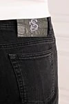 Scissor Scriptor Men's black jeans with cotton logo - brand logo embroidery . 98% cotton, 2% polyurethane. zipper, button. two side pockets, two back pockets. Country of manufacture: Italy. Care: specialized cleaning - photo 5