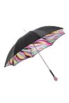 Women's umbrella with Swarovski Skull black Pasotti - Swarovski Skull . Automatic opening. polyester. Product length: 93 cm. Country of manufacture: Italy. Care: specialized cleaning - photo 2