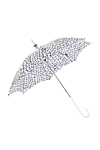 Women's umbrella white with black polka dots Pasotti - polka dot pattern. Automatic opening. polyester. Product length: 93 cm. Country of manufacture: Italy. Care: specialized cleaning - photo 2