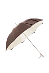 Women's umbrella in Swarovski crystals with embossed handle, brown Pasotti - Swarovski crystals. Automatic opening. polyester. Product length: 93 cm. Country of manufacture: Italy. Care: specialized cleaning - photo 2