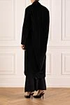 Women's black long coat Fleur de Paris - 54% polyester, 46% rayon. Closure: buttons . two side pockets. Country of manufacture: Italy. Care: specialized cleaning - photo 4