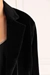 Fleur de Paris Women's black long coat - 54% polyester, 46% rayon. Closure: buttons . two side pockets. Country of manufacture: Italy. Care: specialized cleaning - photo 5