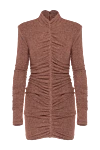 Fleur de Paris Brown knitted dress with drapery - drapery. 70% polyamide, 5% spandex, 25% metal. Closure: zipper. Country of manufacture: Italy. Care: specialized cleaning - photo 1