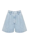 Citizens of Humanity Blue denim shorts for women with pleats - 100% cotton. Closure: button, zipper. two side pockets, two back pockets. Country of manufacture: Italy. Care: specialized cleaning - photo 1