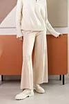 Women's wide beige pants D.Exterior - 80% wool, 12% polyester. Country of manufacture: Italy. Care: specialized cleaning - photo 8