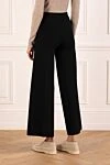 Women's black wide pants D.Exterior - 80% wool, 12% polyester. Country of manufacture: Italy. Care: specialized cleaning - photo 4