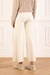 Women's wide white pants D.Exterior - 80% wool, 12% polyester. Country of manufacture: Italy. Care: specialized cleaning - photo 4