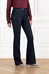 Jacob Cohen Women's flared jeans in dark blue - 79% cotton, 20% lyocell, 1% elastane. button, zipper. 5 classic pockets. Country of manufacture: Italy. Care: specialized cleaning - photo 3