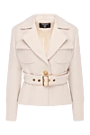 Balmain Women's beige jacket made of wool and cashmere - branded buttons. 90% wool, 10% cashmere. buttons, belt. two chest pockets. Country of manufacture: Italy. Care: specialized cleaning - photo 1