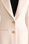 Women's stylish beige coat Balmain - branded buttons. 90% wool, 10% cashmere. buttons, . two side pockets, one chest pocket. Country of manufacture: Italy. Care: specialized cleaning - photo 6