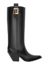 Balmain Women's black rubber boots with logo - brand logo. 100% rubber. Country of manufacture: Italy. Care: specialized cleaning - photo 1