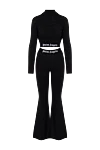 Palm Angels Black walking suit with flared trousers - brand logo. 37% viscose, 29% polyamide, 5% metal, 4% cashmere. Country of manufacture: Italy. Care: specialized cleaning - photo 1