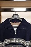 Cardigan for men blue with graphic pattern Brunello Cucinelli - graphic pattern. 100% cashmere. Closure: zipper. two side pockets. Country of manufacture: Italy. Care: specialized cleaning - photo 8