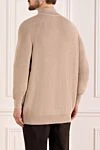 Cardigan for men beige with ribbing Brunello Cucinelli - ribbed. 100% cashmere. Closure: zipper. two side pockets. Country of manufacture: Italy. Care: specialized cleaning - photo 4