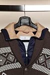 Brunello Cucinelli Кардиган мужской коричневый с узором в виде узора - узор графический. воротник шалевый. 100% кашемир. пуговицы. Страна производитель: Италия. Уход: специализированная чистка - фото 7