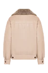 Leather jacket with fur for women beige Brunello Cucinelli - asymmetrical design. 100% genuine leather. Closure: zipper. two side pockets. Insulation: fur. Country of manufacture: Italy. Care: specialized cleaning - photo 6