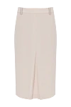 Brunello Cucinelli Beige wool skirt with slit - 100% wool. Country of manufacture: Italy. Care: specialized cleaning - photo 1