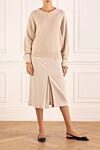 Beige wool skirt with slit Brunello Cucinelli - 100% wool. Country of manufacture: Italy. Care: specialized cleaning - photo 2