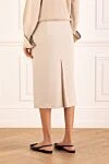 Beige wool skirt with slit Brunello Cucinelli - 100% wool. Country of manufacture: Italy. Care: specialized cleaning - photo 4