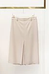 Brunello Cucinelli Beige wool skirt with slit - 100% wool. Country of manufacture: Italy. Care: specialized cleaning - photo 7