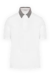Brunello Cucinelli Women's white polo with contrasting collar - contrast collar. 100% cotton . Closure: buttons. Country of manufacture: Italy. Care: specialized cleaning - photo 1