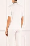 Women's white polo with contrasting collar Brunello Cucinelli - contrast collar. 100% cotton . Closure: buttons. Country of manufacture: Italy. Care: specialized cleaning - photo 4