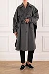 Тренч из кашемира женский серый с поясом Brunello Cucinelli - 100% кашемир. пуговицы, пояс. два боковых кармана. Страна производитель: Италия. Уход: специализированная чистка - фото 2