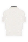 Cashmere mesh polo white women's Brunello Cucinelli - stripes on the collar, mesh. 100% cashmere. Closure: contrast buttons. Country of manufacture: Italy. Care: specialized cleaning - photo 6