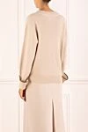 Cashmere beige jumper with decorative cuffs for women Brunello Cucinelli - contrast edging. 100% cashmere. Country of manufacture: Italy. Care: specialized cleaning - photo 4
