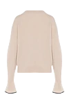 Cashmere beige jumper with decorative cuffs for women Brunello Cucinelli - contrast edging. 100% cashmere. Country of manufacture: Italy. Care: specialized cleaning - photo 6