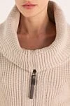Brunello Cucinelli В'язаний костюм зі спідницею бежевий з широким коміром - 84% кашемір, 16% шовк. блискавка. Країна виробник: Італія. Догляд: спеціалізоване чищення - фото 5