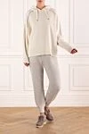 Hoodie for women white with a hood Brunello Cucinelli - ribbed. hood. 100% cotton. Closure: drawstring. Country of manufacture: Italy. Care: specialized cleaning - photo 2