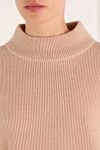 Brunello Cucinelli Джемпер женский розовый в рубчик из кашемира - узор в рубчик. 100% кашемир. Страна производитель: Италия. Уход: специализированная чистка - фото 5