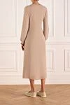 Платье трикотажное бежевое в рубчик Brunello Cucinelli - узор рубчик. 50% хлопок, 50% альпака. Страна производитель: Италия. Уход: специализированная чистка - фото 4