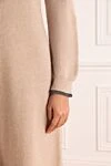 Платье трикотажное бежевое в рубчик Brunello Cucinelli - узор рубчик. 50% хлопок, 50% альпака. Страна производитель: Италия. Уход: специализированная чистка - фото 6