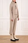 Brunello Cucinelli Кашемировый прогулочный костюм на молнии бежевый женский - 100% кашемир. молния. Страна производитель: Италия. Уход: специализированная чистка - фото 3